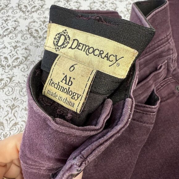 Democracy Ab Solution Purple Denim Skinny Jeans Women's Size 6 - Picture 2 of 7